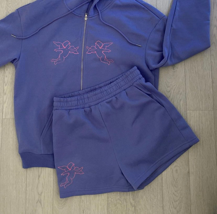 Lilac baby shorts tracksuit