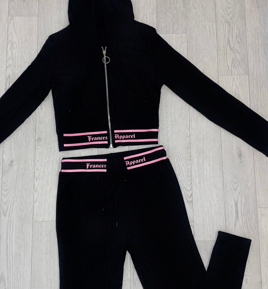 Racer ribbed leggings tracksuit