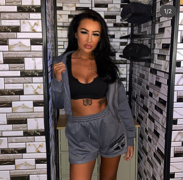 Grey shorts tracksuit