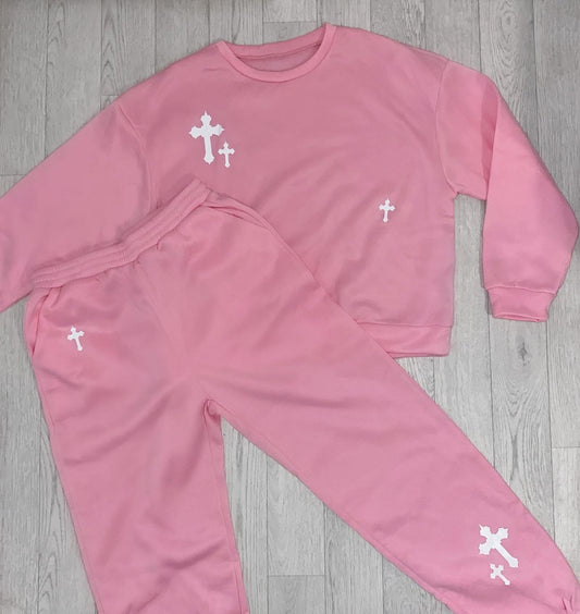 Pink crewneck cherub tracksuit