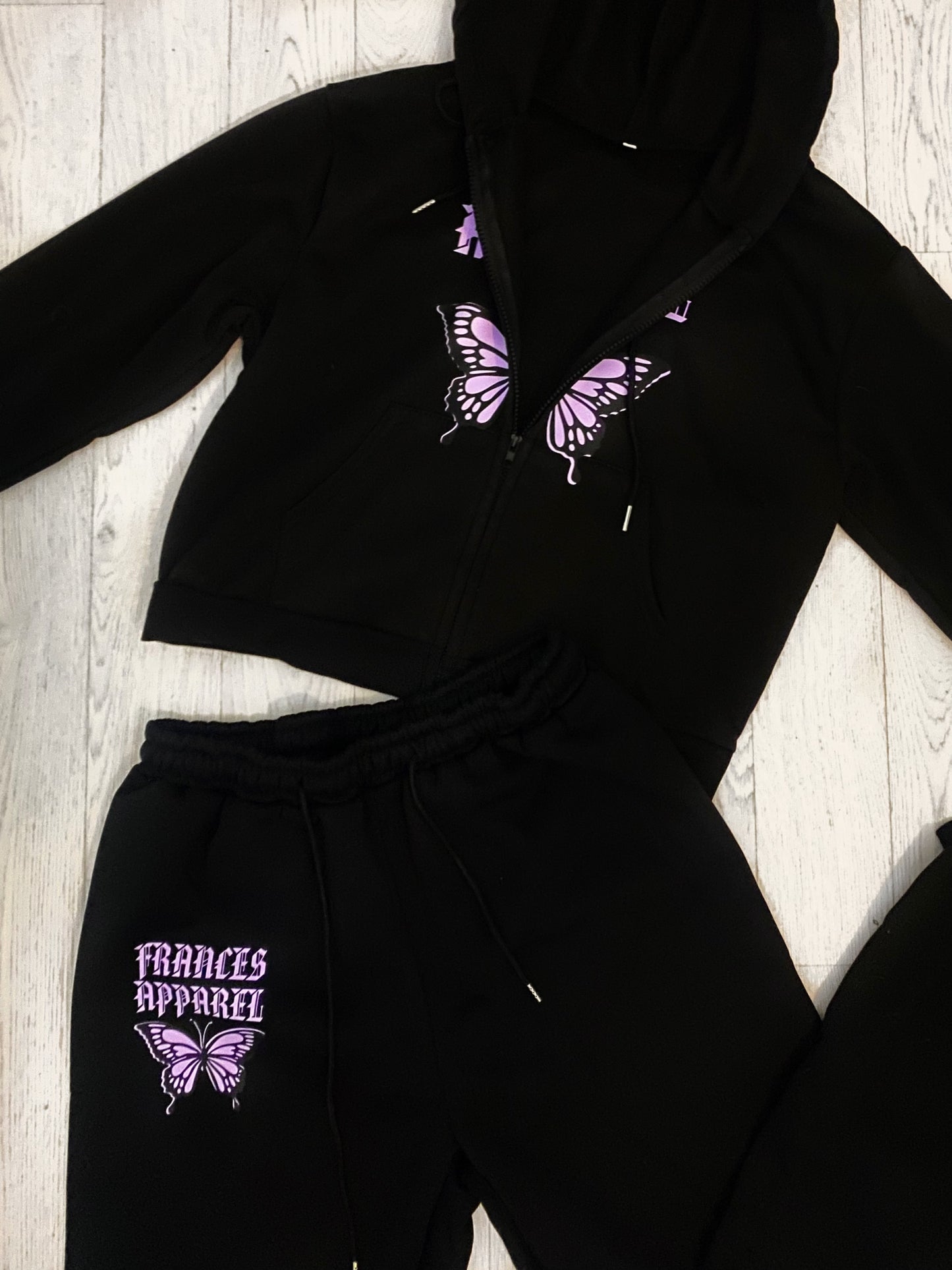 Butterfly Gothic cropped zip tracksuit